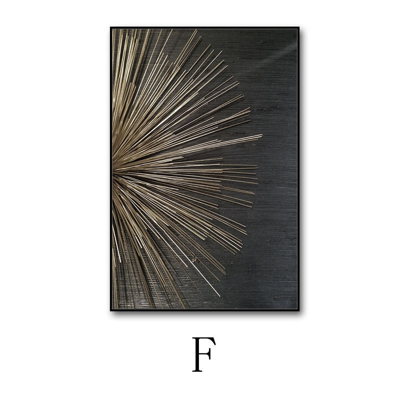Tableau Triptyque Noir & Or — Art Mural Contemporain