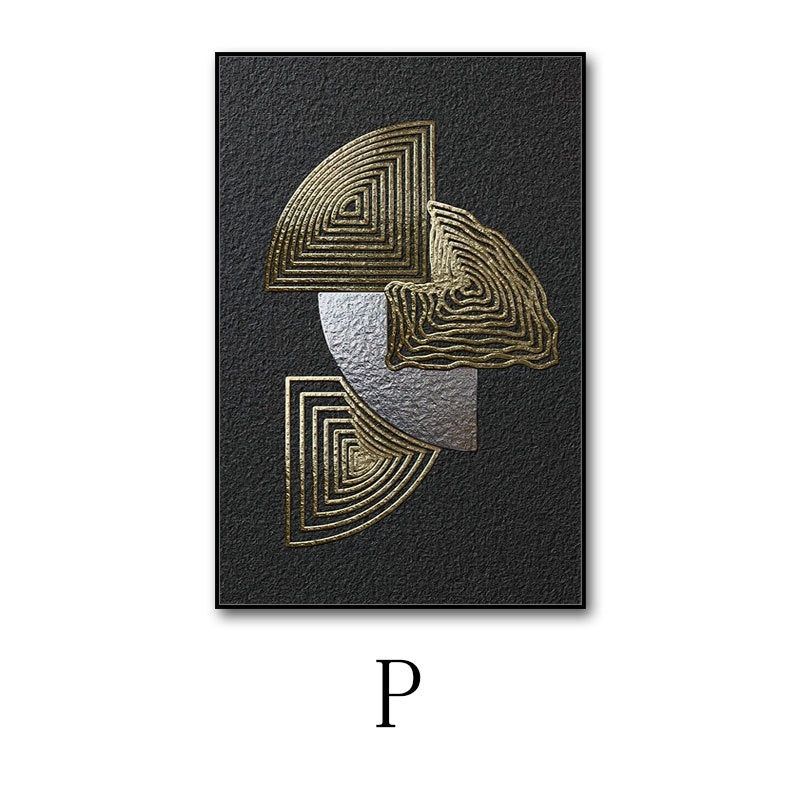 Tableau Triptyque Noir & Or — Art Mural Contemporain