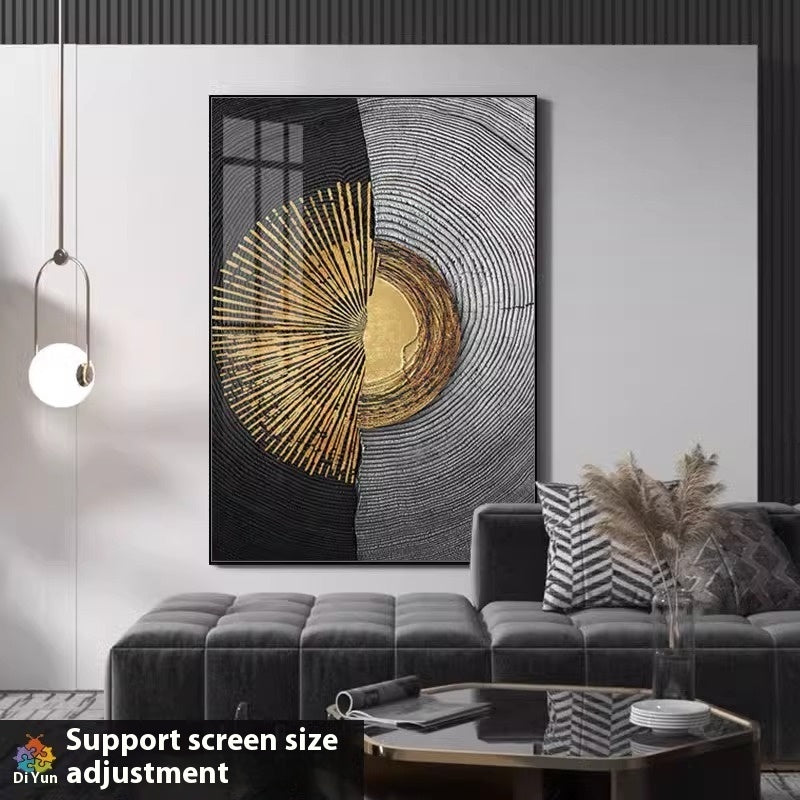 Tableau Triptyque Noir & Or — Art Mural Contemporain