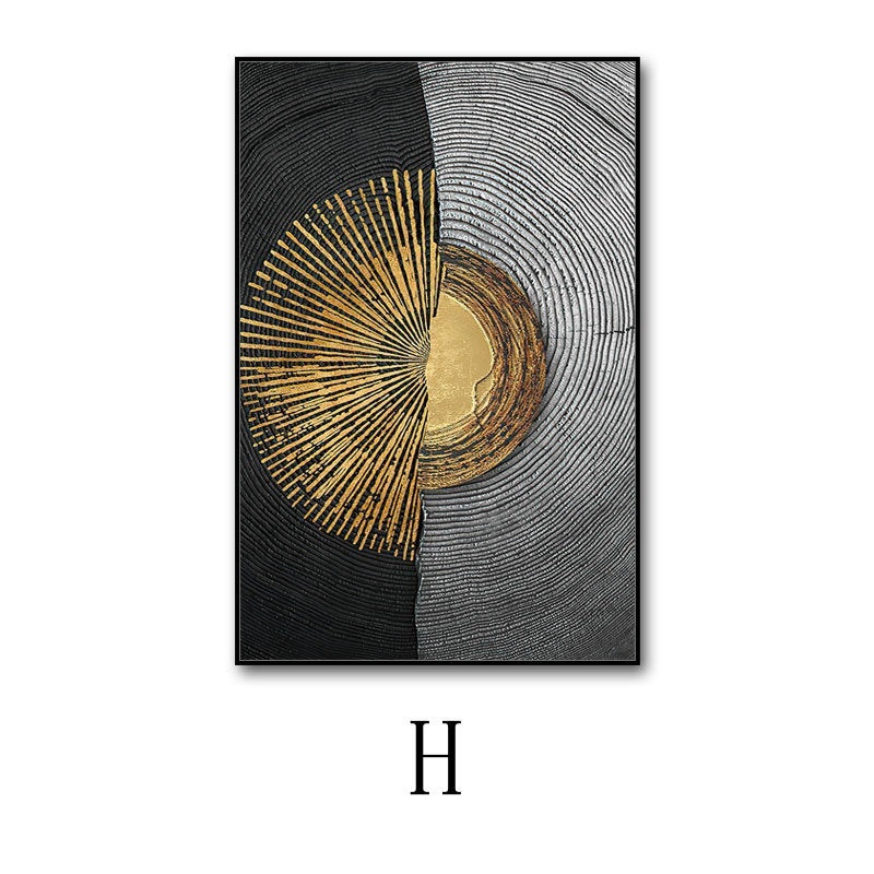 Tableau Triptyque Noir & Or — Art Mural Contemporain