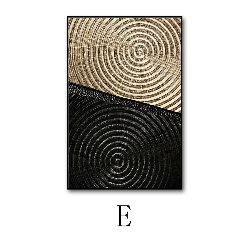 Tableau Triptyque Noir & Or — Art Mural Contemporain
